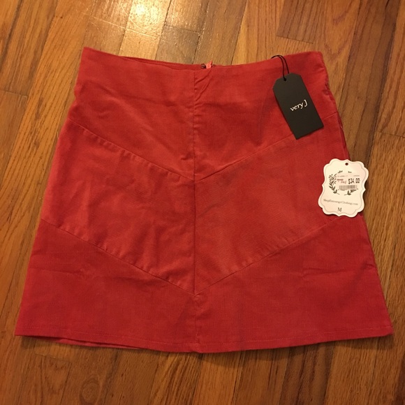 Rust Corduroy Skirt - Picture 1 of 3